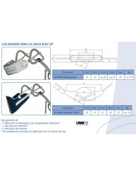 Arnes de polipropileno para grua ELEV-UP de Winncare 1