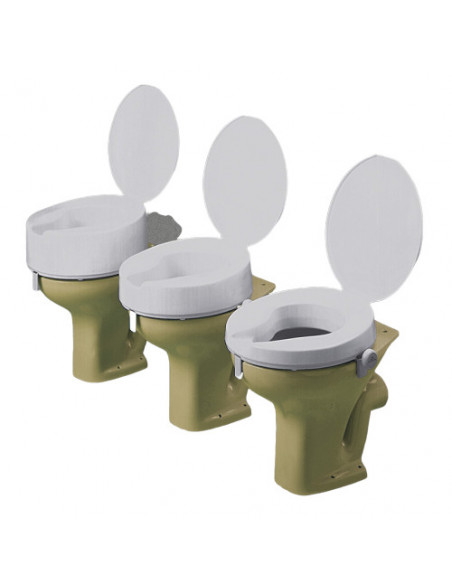 ASIENTO ELEVADOR DE WC 15 cm CON TAPA