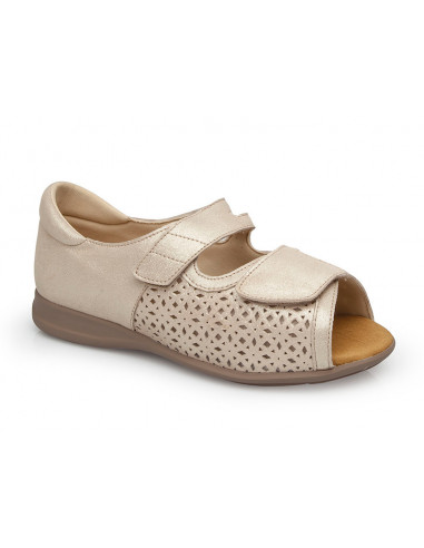 Zapato para senora con diabetes y juanetes beige