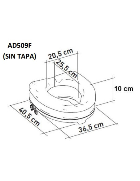 Asiento Elevador de WC 10cm blando 1