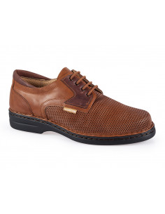 Zapato de verano transpirable con cordones marron