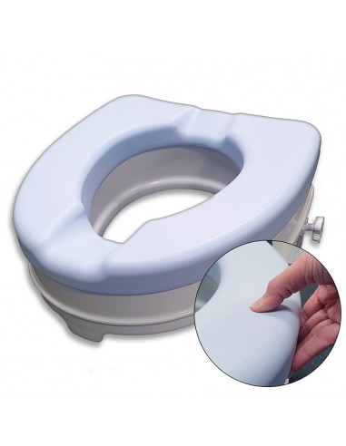 KMINA - Elevador WC Adulto con Tapa (10 cm, Blando), Alzador WC Adulto, Elevador  WC Blando, Asiento Elevador WC Adultos, Adaptador WC Mayores, Elevador  Inodoro Personas Mayores y Minusválidos. : .es: Salud