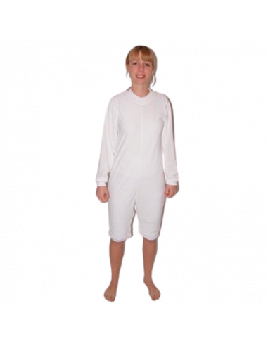 Pijama entero sanitario para personas con cremallera 100% algodón manga larga 