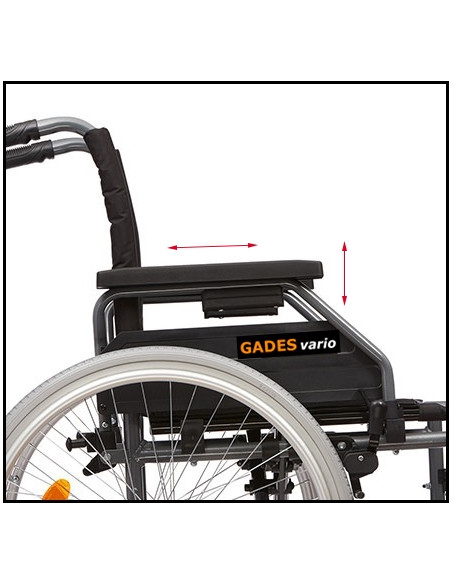 Silla de ruedas plegable de acero GADES VARIO 4