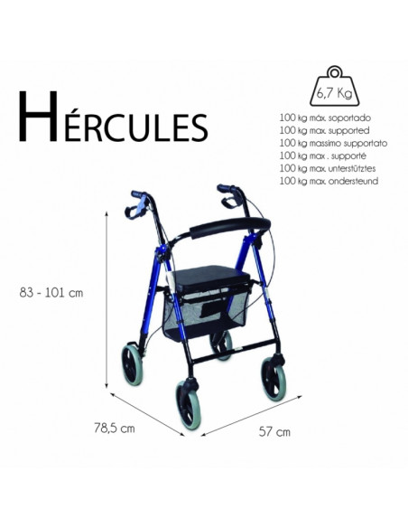 Andador 4 ruedas regulable en altura HERCULES 5