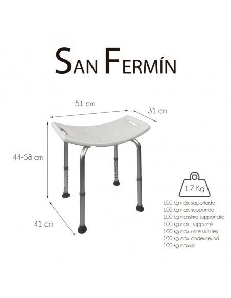 Taburete de ducha San fermin 2