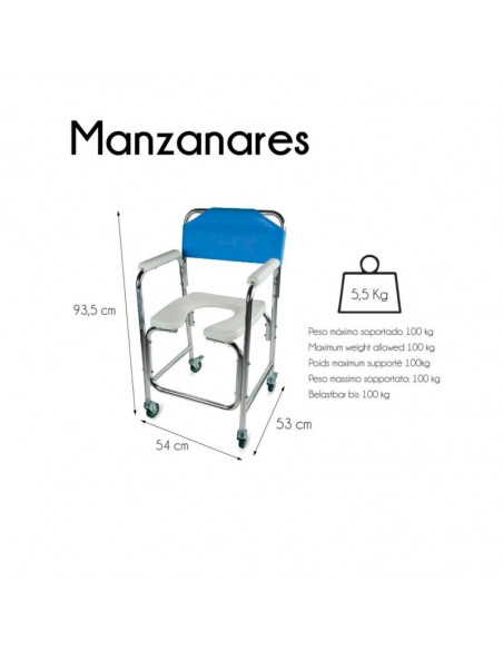 Silla WC con ruedas MANZANARES 3