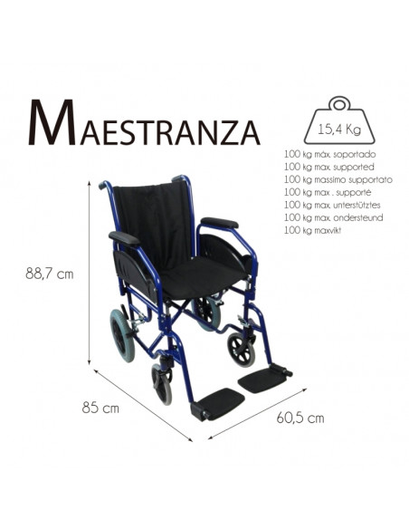 Sillas de ruedas de transito MAESTRANZA medidas