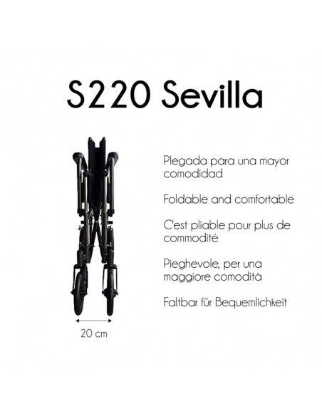 Silla de ruedas grandes plegable SEVILLA 4