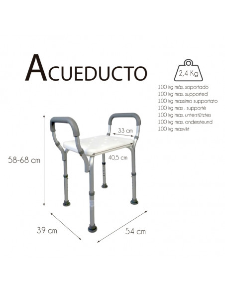 Silla para bano con reposabrazos ACUEDUCTO 1